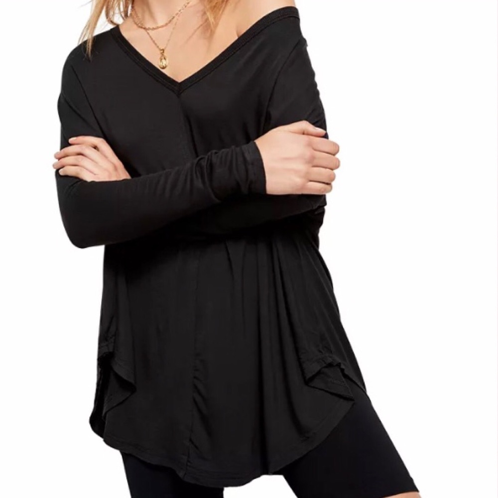 ***NWT FREE PEOPLE MOONSHINE TUNIC TRUE BLACK XS**